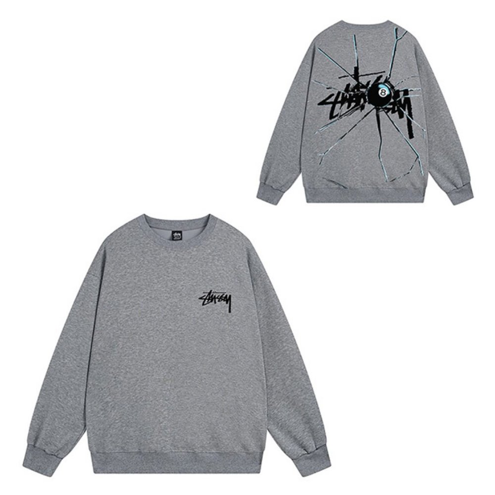 Stussy Sweatshirt Crack Crew Sweat Dark Gray
